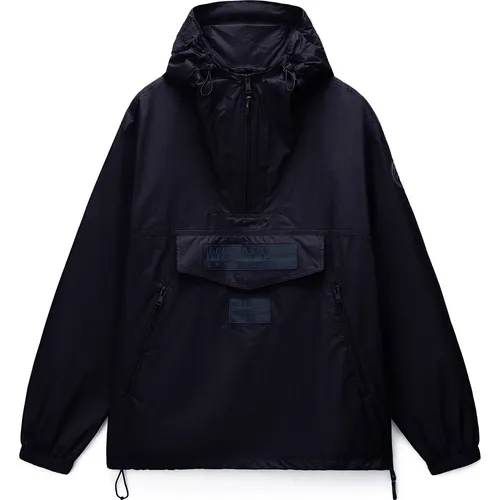 Napapijri Rainforest Next WB Anorakjacke dunkelblau Herren M - Stylische Anorakjacke mit wasserabweisender Beschichtung, verstellbarer Kapuze und praktischer Kängurutasche. Ideal für Alltag und Outdoor-Abenteuer, gefertigt aus strapazierfähigen Materialien.
