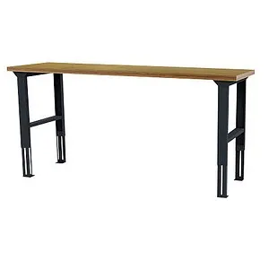 Simplaflex höhenverstellbarer Arbeitstisch 200 cm - Werkbank mit stabiler Buche-Arbeitsplatte und manuell höhenverstellbar bis 30 cm, ideal für ergonomisches Arbeiten in der Werkstatt. Traglast bis 200 kg.