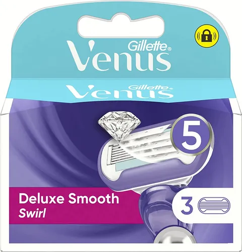 Gillette Venus Extra Smooth Swirl - 3 pcs - Ersatzklingen für eine sanfte Rasur, FlexiBall Technologie für müheloses Gleiten über Kurven und 5 Klingen für bis zu 30 Tage glatte Haut.
