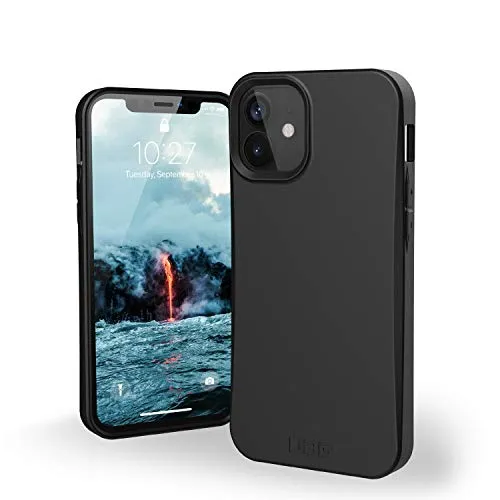 Urban Armor Gear Outback-Bio Hülle Apple iPhone 12 Mini (5,4"" Zoll) Schutzhülle (Biologisch abbaubare Materialien, Wireless Charging kompatibel, Sturzfeste Handyhülle, Ultra Slim Bumper) schwarz