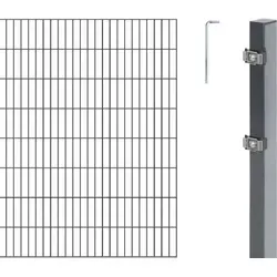 Alberts Doppelstabmatten Zaun 160 cm - Komplettset 18 m für langlebige Einzäunung - Gartenzäune: Hochwertiger Doppelstabmattenzaun, rostgeschützt durch Verzinkung und Kunststoffbeschichtung, ideal für langlebige und preiswerte Einzäunung.