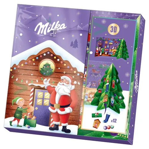 Milka 3D Bastel Adventskalender 163g Packung