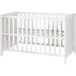 roba 2 in 1 Babybett 60 x 120 cm - Gitterbett & Beistellbett - Betten - Höheneinstellbar und mit 5 Schlupfsprossen für sicheren Ein- und Ausstieg, ideal als Anstellbett für das Elternbett.