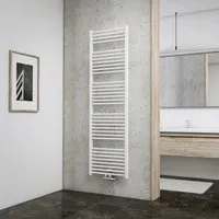 SCHULTE Badheizkörper Turbo 1695 x 500 mm weiß - Heizkörper mit Mittelanschluss, sorgt für schnelle Wärme und ist ideal für Bäder. Stilvolles Design in Weiß.