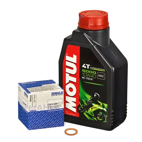 Kawasaki KLX 125, 10-15, LX125C; Motul 10w40 Öl; Mahle Ölfilter Motorölset
