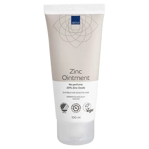 Abena Zinksalbe 20% Zinkoxid, 100 ml - Inkontinenzeinlagen und Hautpflege, ideal zum Schutz gereizter Haut mit 20% Zinkoxid für antiseptische Wirkung und langanhaltende Feuchtigkeitsversorgung.