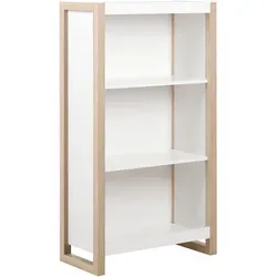 Bücherregal mit 3 Fächern JOHNSON Weiß - Büroschränke – Stilvolles Regal im Scandi-Style mit 3 offenen Fächern, das modernen Charme und viel Stauraum für Bücher und Dekoration bietet.