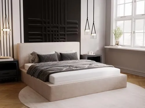 GRAINGOLD Monaco Bett 180x200 mit Stauraum - Elegantes Polsterbett mit großem Bettkasten für zusätzlichen Stauraum, inkl. Lattenrost. Ideal für stilvolle Schlafzimmer und optimalen Schlafkomfort.