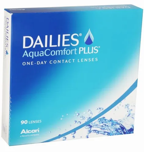 Dailies AquaComfort Plus Tageslinsen - 90 Stück, BC 8.7 mm, DIA 14.0 mm, -10.50 Dioptrien - Kontaktlinsen mit 3 feuchtigkeitsspendenden Wirkstoffen für anhaltenden Tragekomfort und klare Sicht. Ideal für Allergiker, da täglich gewechselt und ohne Reinigung.
