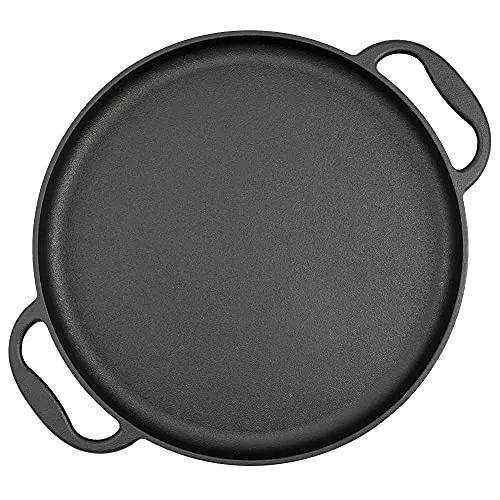 BBQ-Toro Gusseisen Servierpfanne Ø 35 cm - rund - Pfannen | Bereits eingebrannt für sofortige Nutzung, ideal für Grillgerichte und vielseitig einsetzbar auf Grill, Herd oder im Ofen.