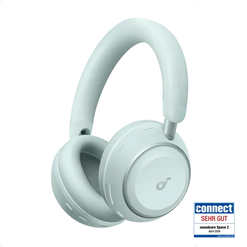 soundcore Space 2 by Anker, Noise Cancelling Kopfhörer mit 50h Akku - Erlebe Ruhe auf Reisen: Die fortschrittliche Geräuschunterdrückung sorgt für entspannte Momente. Ergonomisches Design und lange Akkulaufzeit machen die Space 2 Kopfhörer zum perfekten Begleiter für jeden Anlass.