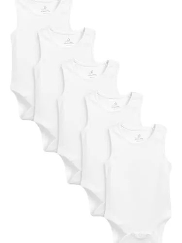 NEXT Baby Bodys aus Baumwolle mit Trägern, 5er-Pack Weiß 44