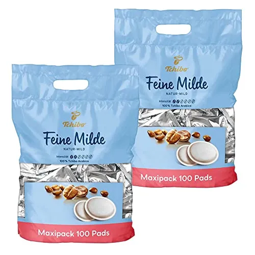 Tchibo Kaffeepads Vorratspack Maxipack, Feine Milde, 200 Stück - Kaffeepads für Senseo Maschinen, 200 Stück im Maxipack, aus erlesenen Arabica-Bohnen, nachhaltig und aromatisch für maximalen Kaffeegenuss.