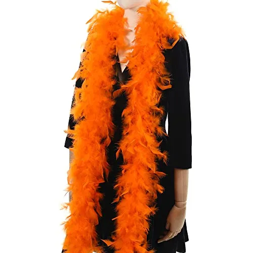 Larryhot 60g Orange Feather Boa-2 Yards Türkei Boa Federn für Party Bulk, Weihnachten, Hochzeit Mittelstücke, Kostüm, Konzert, Haustier und Heimdekoration (Orange)