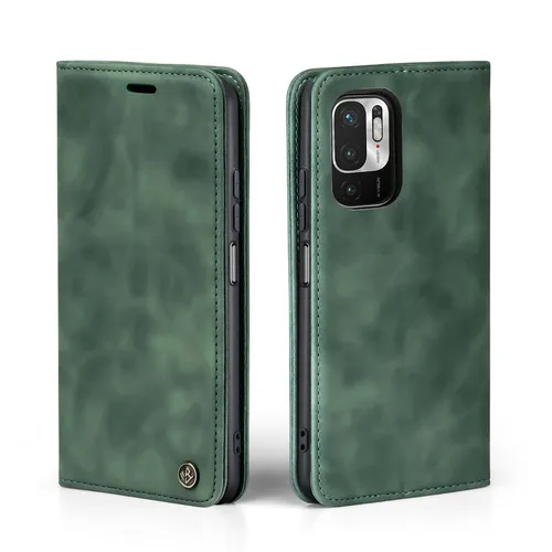 Handy Hülle für Xiaomi Redmi Note 10 5G Klapp Magnet Smartphone Cover Case Grün