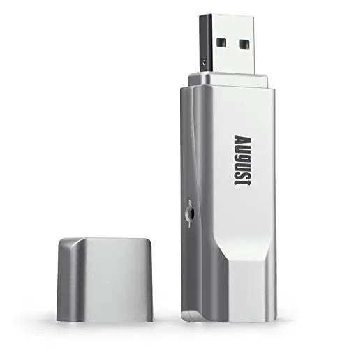 August DVB-T210 USB HD Tuner - Externe TV-Karte für digitales Fernsehen in Full HD auf Laptop und Desktop, ideal für Live-Streaming und Aufnahmen ohne zusätzliche Box.