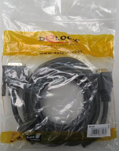 DeLOCK 83108 DVI 24+5 Verlängerung DVI 24+5 Stecker/Buchse 3m schwarz