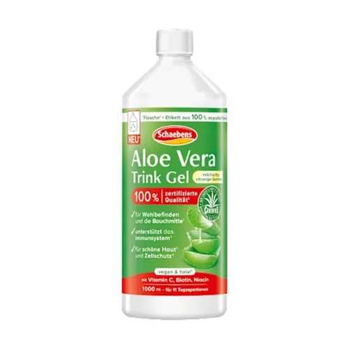Schaebens Aloe Vera Trink Gel 1000 ml - Hochwertiges Aloe Vera Trink Gel zur Ergänzung Ihrer Ernährung. Vegan & halal, ideal zum Mischen in Getränken. Enthält wertvolle Vitamine und geprüfte Qualität für eine bewusste Wahl.