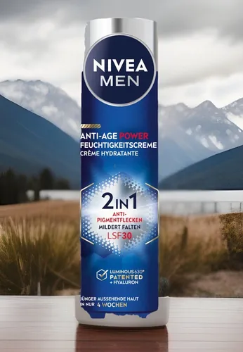NIVEA MEN Anti-Age 2in1 Power Feuchtigkeitscreme Hyaluron LUMINOUS630® 50ml