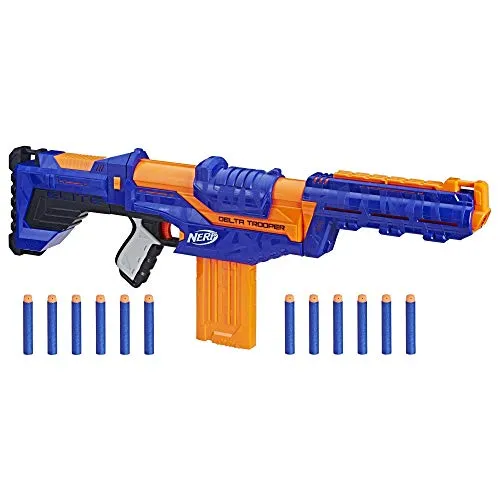 Hasbro E1911 Nerf N-Strike Elite Delta Trooper, Spielzeugblaster mit ansteckbarer Schulterstütze