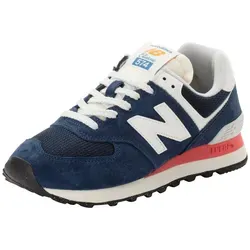 New Balance Herren 574 Sneaker - Stilvoller Retro-Look in Blau, 37 EU - Herren-Sneaker mit Obermaterial aus Wildleder/Mesh und verstellbarem Spitzenverschluss für optimale Passform, vereint 80er und 90er Jahre Design.