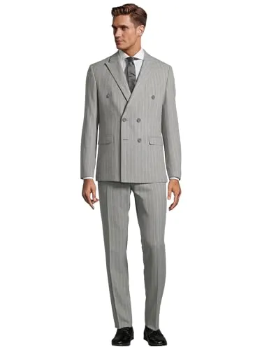 SteffenKlein Slim-Fit Anzug (2-tlg) - Eleganter 2-teiliges Nadelstreifen-Anzug in hellgrau, ideal für Business-Anlässe. Slim-Fit Passform sorgt für einen modernen Look und perfekten Sitz.