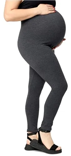 Merry Style Große Größen Damen Lange Umstandsleggings aus Viskose MS10-460 (DunkelMelange, 3XL)