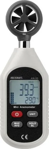 VOLTCRAFT AN-10 Anemometer - Elektrisches Messgerät zur Windgeschwindigkeitsmessung von 0.3 bis 30 m/s, ideal für präzise Luftstromanalysen und Wetterbeobachtungen.