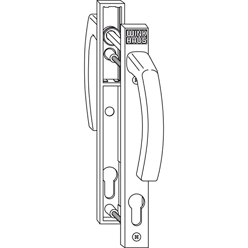 WINKHAUS Griffgarnitur GG.RN.WS - Alu weiß (RAL 9016) - Fensterbeschläge mit PZ-Lochung, ideal für Türsysteme bis TS 70 mm, langlebig und pflegeleicht in modernem Design.