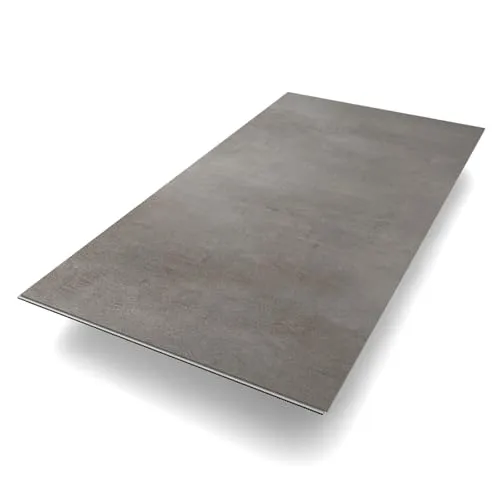 Vinylboden Klick Vinyl Premium "Beton Rheine" - Grau Fliesenoptik - PVC-Bodenbelag mit integriertem Trittschutz, 100% wasserfest und ideal für Renovierungen. Leicht verlegbar dank Drop-Down Klicksystem und perfekt für Fußbodenheizung geeignet.