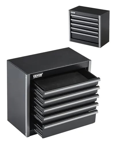 VEVOR 8,6 Zoll Metall Werkzeugkasten - Werkzeugsets: Robuster und tragbarer Werkzeugkasten aus Stahl mit 5 Schubladen, ideal für eine organisierte und saubere Aufbewahrung von Werkzeugen und persönlichen Gegenständen.