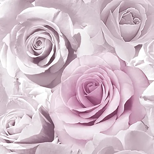 Madison Rose Glitzer Blumen Tapete Violett Lila - Muriva 139522 Sparkle