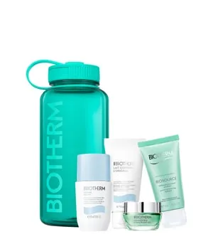 Biotherm Deo Pure Aqua Drop-Set: Hautpflege Essentials für unterwegs - Ganzkörperpflege in praktischer Sportflasche mit 48h Feuchtigkeit und Glow. Enthält Deo Pure Roll-On, Lait Corporel und Aquasource Hyalu Plump Gel für optimale Pflege.