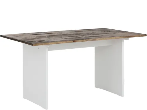 Marcy | Esstisch 140 cm 6 Plätze aus Kiefer Braun Weiß