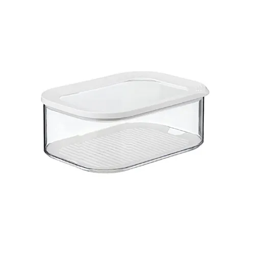 Mepal Vorratsdose Käsedose Modula, 2000 ml, mit Antikondenseinsatz, Nordic White, Styrol-Acrylnitril (SAN), Polyethylen (PE), Kühlschrankdose für Käsestücke & Scheibenkäse, spülmaschinenfest