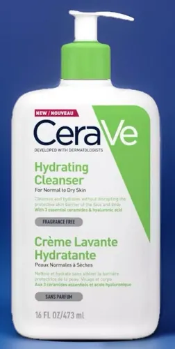 CeraVe Feuchtigkeitsspendende Reinigungslotion - Medizinische Körperpflege, reinigt sanft und spendet intensive Feuchtigkeit mit Hyaluron und Ceramiden, ideal für trockene und empfindliche Haut.