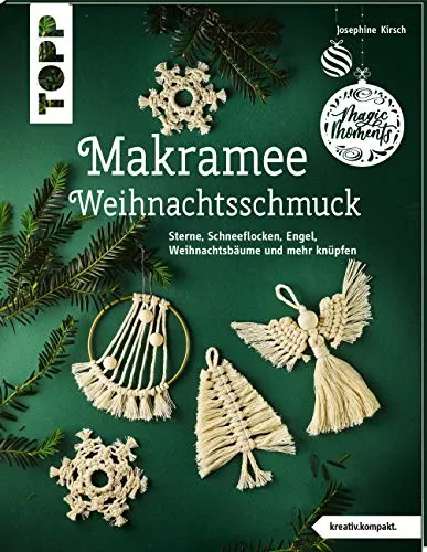 Makramee-Weihnachtsschmuck - Kreative Anleitungen für festliche Deko - Entdecken Sie kreative Anleitungen zum Knüpfen von Weihnachtsdekorationen. Gestalten Sie Sterne, Schneeflocken, Engel und Weihnachtsbäume für eine individuelle Festtagsstimmung.