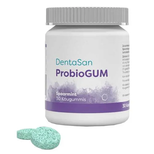 DENTASAN ProbioGUM Spearmint Kaugummi 30 St. - Erfrischender Spearmint Kaugummi mit probiotischen Eigenschaften, ideal für unterwegs. Genuss und Pflege in einem! Perfekt für den täglichen Gebrauch.
