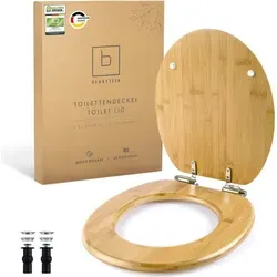 Benkstein® Toilettendeckel mit Absenkautomatik Bambus – antibakterieller WC Sitz - WC-Sitze mit Quick-Release zur einfachen Reinigung, antibakteriell und nachhaltig – ideal für ein hygienisches Badezimmer