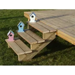 Treppenwange für 4 Stufen Plus - Massivholz druckimprägniert - Hochwertige Treppenwange aus massivem, druckimprägniertem Holz, ideal für eine langlebige und stabile Treppenlösung in Ihrem Zuhause.