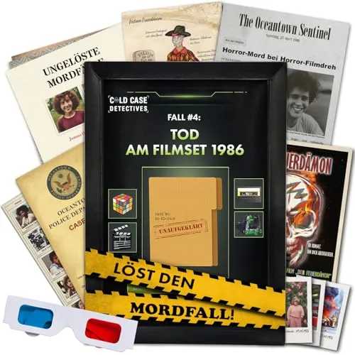 X-SCAPE Cold Case Detectives - Fall 4: Tod am Filmset 1986 - Packendes Gesellschaftsspiel für 1-6 Personen, erlebe 2-3 Stunden Krimi-Hochspannung und löse den rätselhaften Mord am Schauspieler Brian Decker mit über 40 realistischen Beweismitteln.