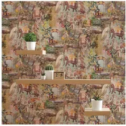 Tadessi Vliestapete Tapete Vintage M1-No.1697, Vliestapete, Grün, Braun, Orientalisch, glatt braun|grün