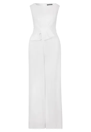 Vera Mont Falten Jumpsuit in Weiß, Größe 42 - Eleganter 1-tlg. Jumpsuit aus Krepp mit Falten, ideal für besondere Anlässe. Ärmellos und mit Reißverschluss, bietet eine weite Passform für optimalen Tragekomfort.