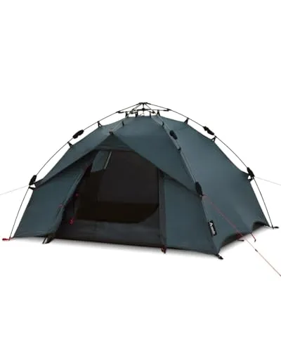 qeedo Quick Ash Campingzelt für 2 Personen - Schneller Auf- & Abbau - Kuppelzelt für 2 Personen mit 3.000 mm Wassersäule, ideal für Camping. Schnellaufbau dank Quick-Up-System und kompakt verpackbar für unterwegs.