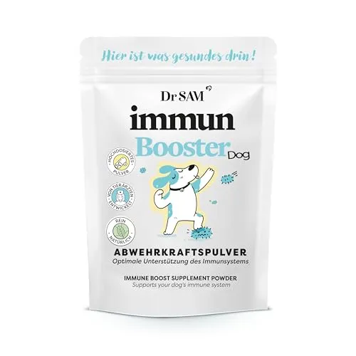 Dr. SAM Tierpräparate immunBooster Dog - Hochwertiges Nahrungsergänzungsmittel für Hunde zur Unterstützung der Abwehrkräfte, einfach ins Futter zu mischen.