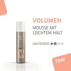 Wella EIMI Natural Volumen 75ml – Volumenschaum mit flexiblem Halt - Wella EIMI Natural Volumen 75ml – Kreieren Sie spürbares Volumen mit flexiblem Halt. Der Volumenschaum schützt das Haar beim Föhnen und sorgt für natürliche Fülle. Ideal für feines Haar.