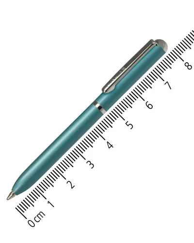 Online Miniatur Dreh-Kugelschreiber Turquoise - 8 cm klein und handlich, mit Metallclip und hochwertiger D1-Standardmine für unterwegs