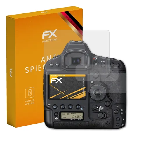 atFoliX 3x Panzerfolie für Canon EOS 1D X Mark II Schutzfolie matt&stoßfest