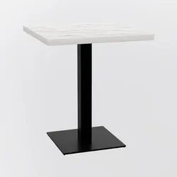 BIG Möbel Bistrotisch 60x60cm | D4448 LV Marmor Weiß - Zubehör für Möbel: Pflegeleichter Tisch mit hygienischer Melaminharzplatte, ideal für Restaurants und Lounges, stabiles Gusseisen-Gestell für sicheren Stand.