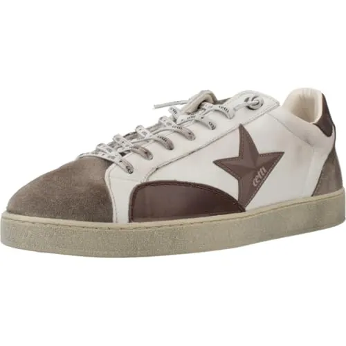 Cetti GEMÜTLICH Y MODERNA ZAPATILLA MANN 1342 Glattleder WEISS-BRAUN talla numeric_45